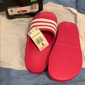 Pink and white adidas 5 brand new